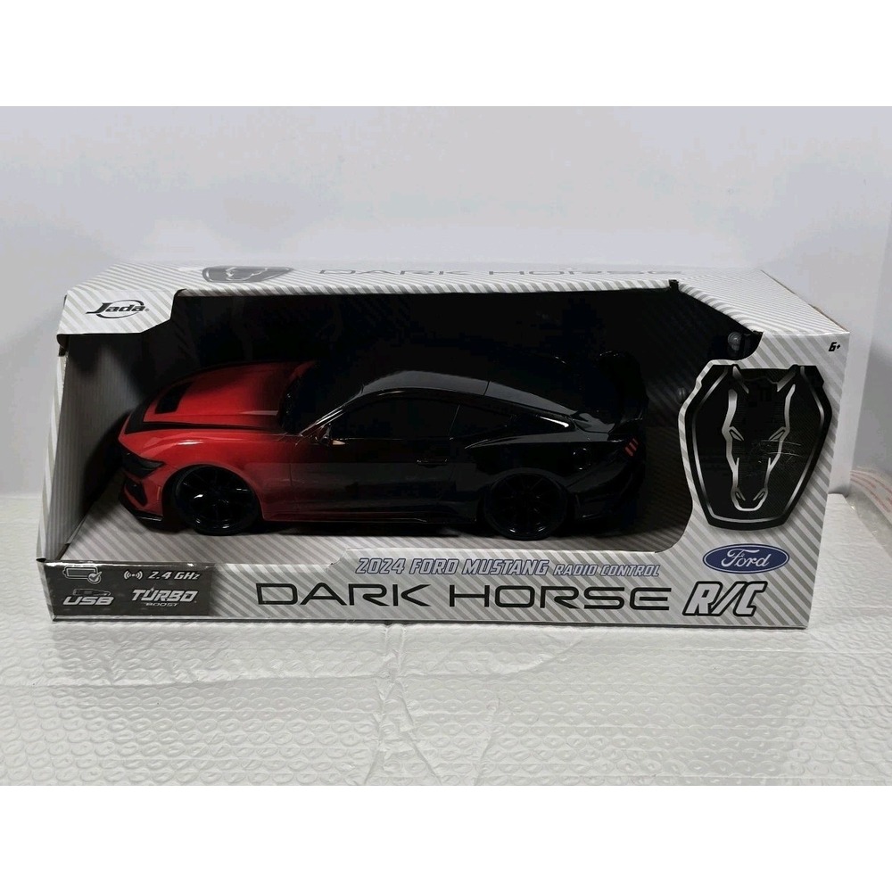 Jada Toys 2024 Ford Mustang Dark Horse R/C Remote Control Car New USB Charging